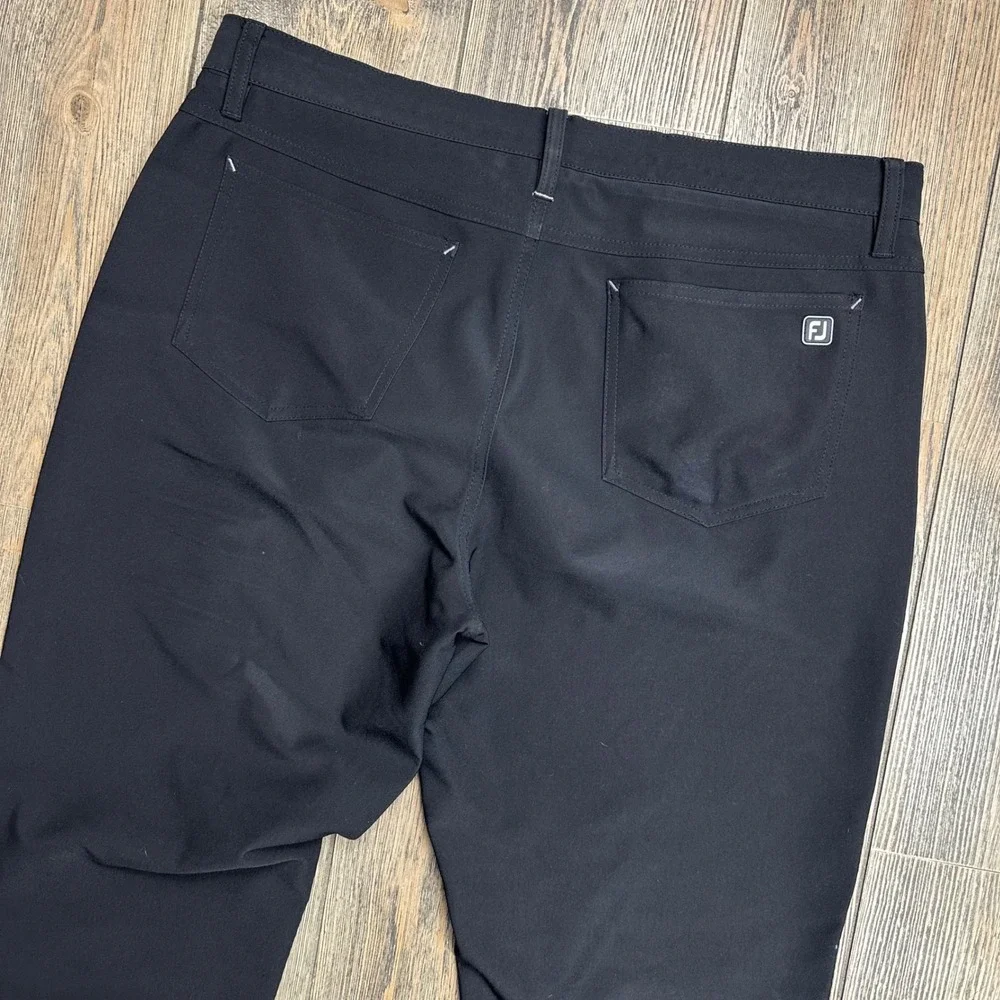 FootJoy FJ Athletic Fit Golf Pants Mens Size 35x34 Black Performance Stretch